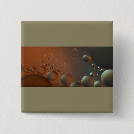 Olie op water vierkante button 5,1 cm (Voorkant)