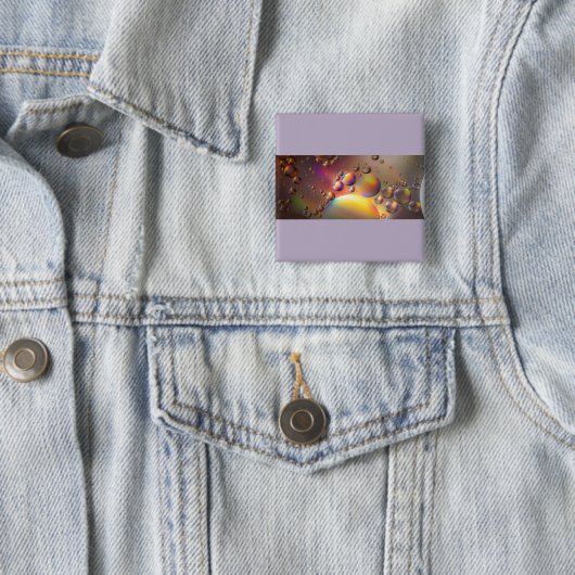 Olie op water vierkante button 5,1 cm (In situ)