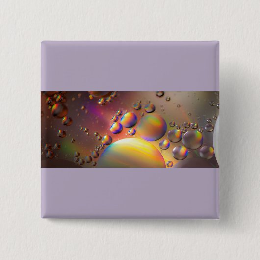 Olie op water vierkante button 5,1 cm (Voorkant)