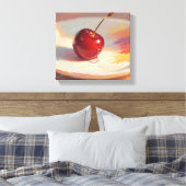 Olie pastel kersen canvas afdruk (Insitu (Slaapkamer))