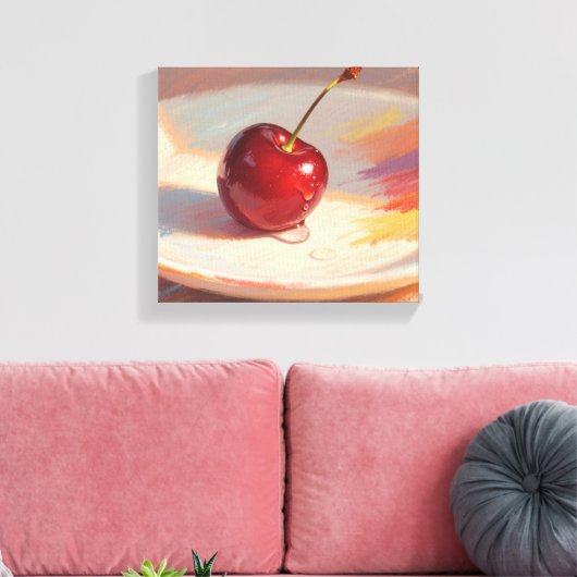 Olie pastel kersen canvas afdruk (Insitu (Woonkamer))