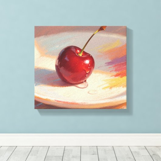 Olie pastel kersen canvas afdruk (Insitu (Houten vloer))