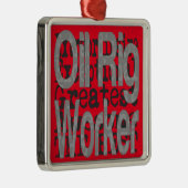 Olie Rig Worker Extraordinaire Metalen Ornament (Rechts)