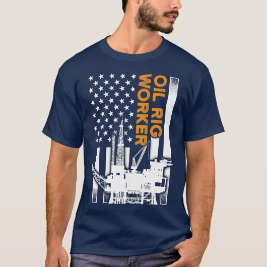 Olie Rig Worker Training USA American Gas T-shirt (Voorkant)