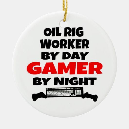 Olie Rig Worker Zombie Slayer Keramisch Ornament (Voorkant)