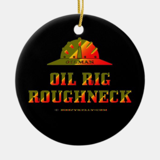 Olie Rooghnek, olieveldafval, Olie, gas, Riggen Keramisch Ornament (Voorkant)