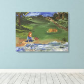 Olie schilderen Origineel in drukdag in Park Sar Canvas Afdruk (Insitu (Houten vloer))