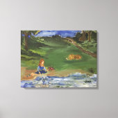 Olie schilderen Origineel in drukdag in Park Sar Canvas Afdruk (Voorkant)