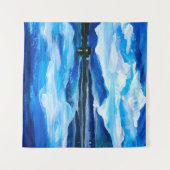 Olie Schilderen van de schemering van het bergmeer Wandkleed (Voorkant (horizontaal))