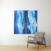 Olie Schilderen van de schemering van het bergmeer Wandkleed (In Situ (horizontaal))