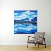 Olie Schilderen van de schemering van het bergmeer Wandkleed (In situ)