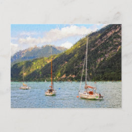 Olie-schilderij Achensee meer in Oostenrijk Tirol Briefkaart