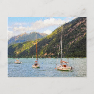 Olie-schilderij Achensee meer in Oostenrijk Tirol Briefkaart