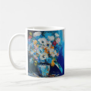 Olie Schilderij Bloemen in een Vaas Koffiemok