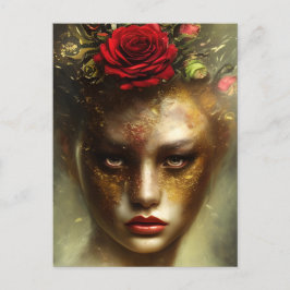 Olie Schilderij Gedecoreerd met Versleten Verbrand Briefkaart