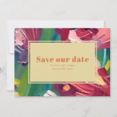 Olie Schilderij Geïnspireerde Deco Groovy Bruiloft Save The Date (Voorkant)