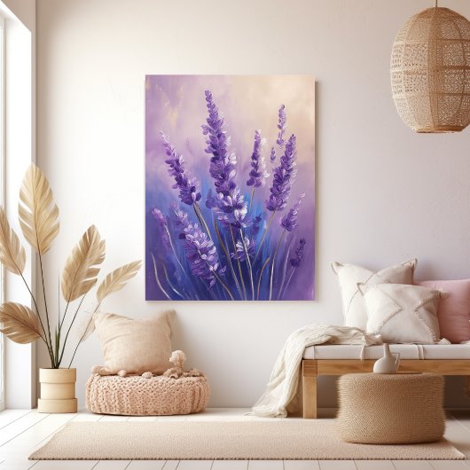 Olie-schilderij Lavendelveld Canvas Afdruk