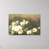 Olie Schilderij met Oude Witte Rozen Canvas Afdruk (Voorkant)