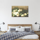 Olie Schilderij met Oude Witte Rozen Canvas Afdruk (Insitu (Slaapkamer))