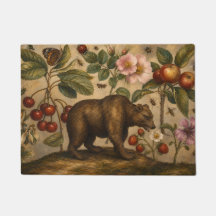 Olie-schilderij met vintage beer en botanische boo