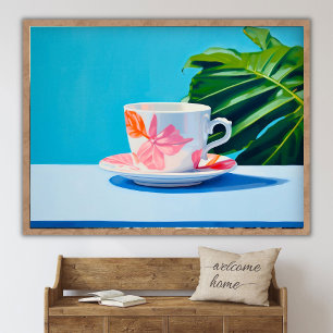 Olie Schilderij Stilleven Koffiekop, Moderne Fijne Poster