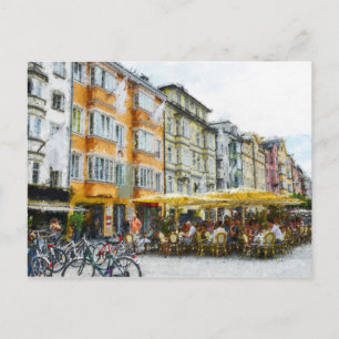 Olie-schilderij van Innsbruck stadsgezicht Tirol Briefkaart