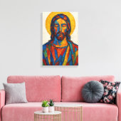 Olie Schilderij van Jezus (Versie 1) Canvas Afdruk (Insitu (Woonkamer))