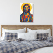 Olie Schilderij van Jezus (Versie 1) Canvas Afdruk (Insitu (Slaapkamer))