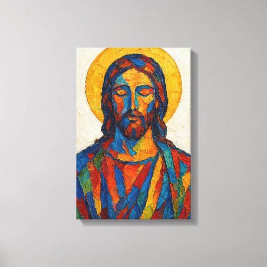 Olie Schilderij van Jezus (Versie 1) Canvas Afdruk (Voorkant)