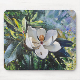 Olie Schilderij van Magnolia Bloesem van Natuurlij Muismat