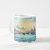 Olie Schilderij Van Stad En Rivier Koffiemok (Voorkant links)