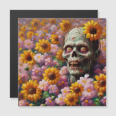 Olie Schilderij van Zombie in Bloemveld Halloween (Voorkant / Achterkant)