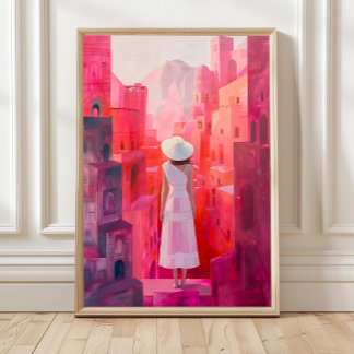 Olie-schilderijprint van vrouw, Huisdecoratie Impa Poster