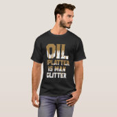 Olie spatten is man glitter t-shirt (Voorkant volledig)