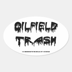 Olie Veld Afval, Ruw hals, Oilman, Boren, Olie, Ga Ovale Sticker