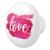 Olie Verf Liefde citaat Roze design Keramische Knop (Rechts)