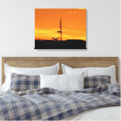 Olie Workover Rig op Sunset Canvas Afdruk (Insitu (Slaapkamer))