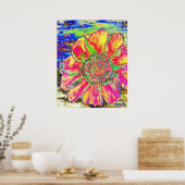 olie_zonnebloem_schilderij6 poster (Keuken)