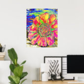 olie_zonnebloem_schilderij6 poster (Thuiskantoor)