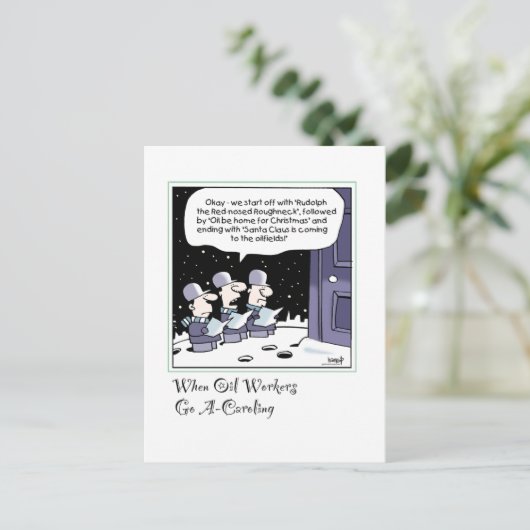 Oliearbeiders Vakantie Kaart - d (Staand voorkant)