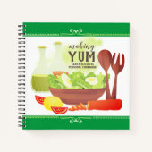 Olieazijn salade gepersonaliseerd recept kookboek notitieboek (Voorkant)