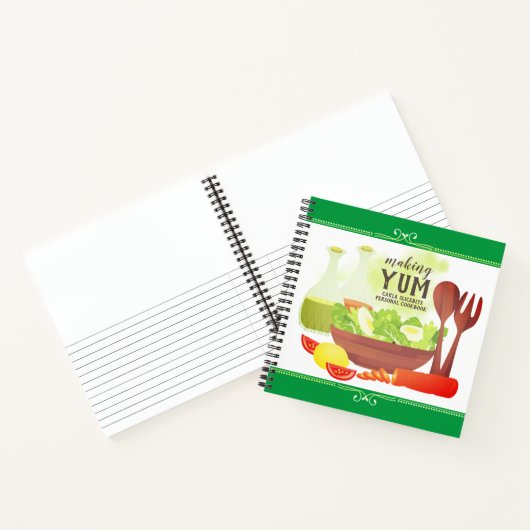 Olieazijn salade gepersonaliseerd recept kookboek notitieboek (Binnen)