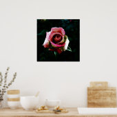 Oliebeschilderd roos poster (Keuken)