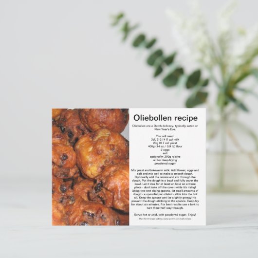 Oliebollen Briefkaart (Staand voorkant)