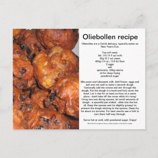 Oliebollen Briefkaart (Voorkant)