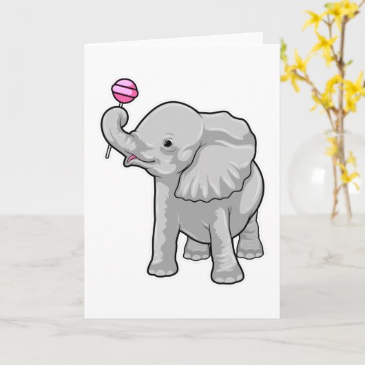 Oliebollenolifant Kaart (Gele Bloem)