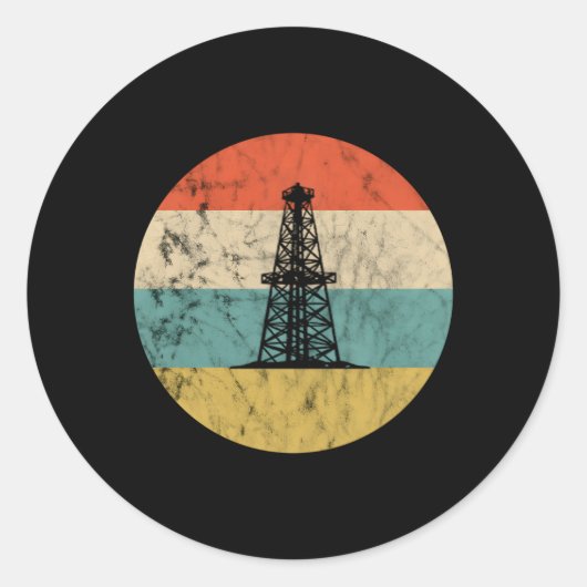 Olieboorplatform olieboorder Olieveldarbeider Ronde Sticker (Voorkant)