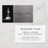 Olieborende rig Silhouette, metalen blik Visitekaartje (Voorkant / Achterkant)