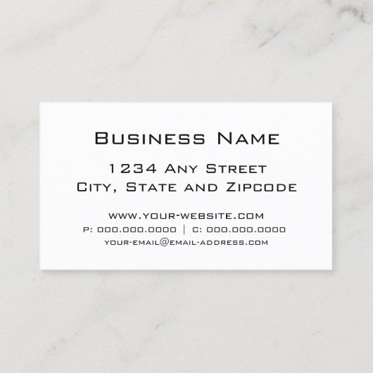 Olieborende rig Silhouette, metalen blik Visitekaartje (Achterkant)