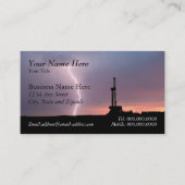 Olieboringen, bliksem, Paarse hemel Visitekaartje (Voorkant)